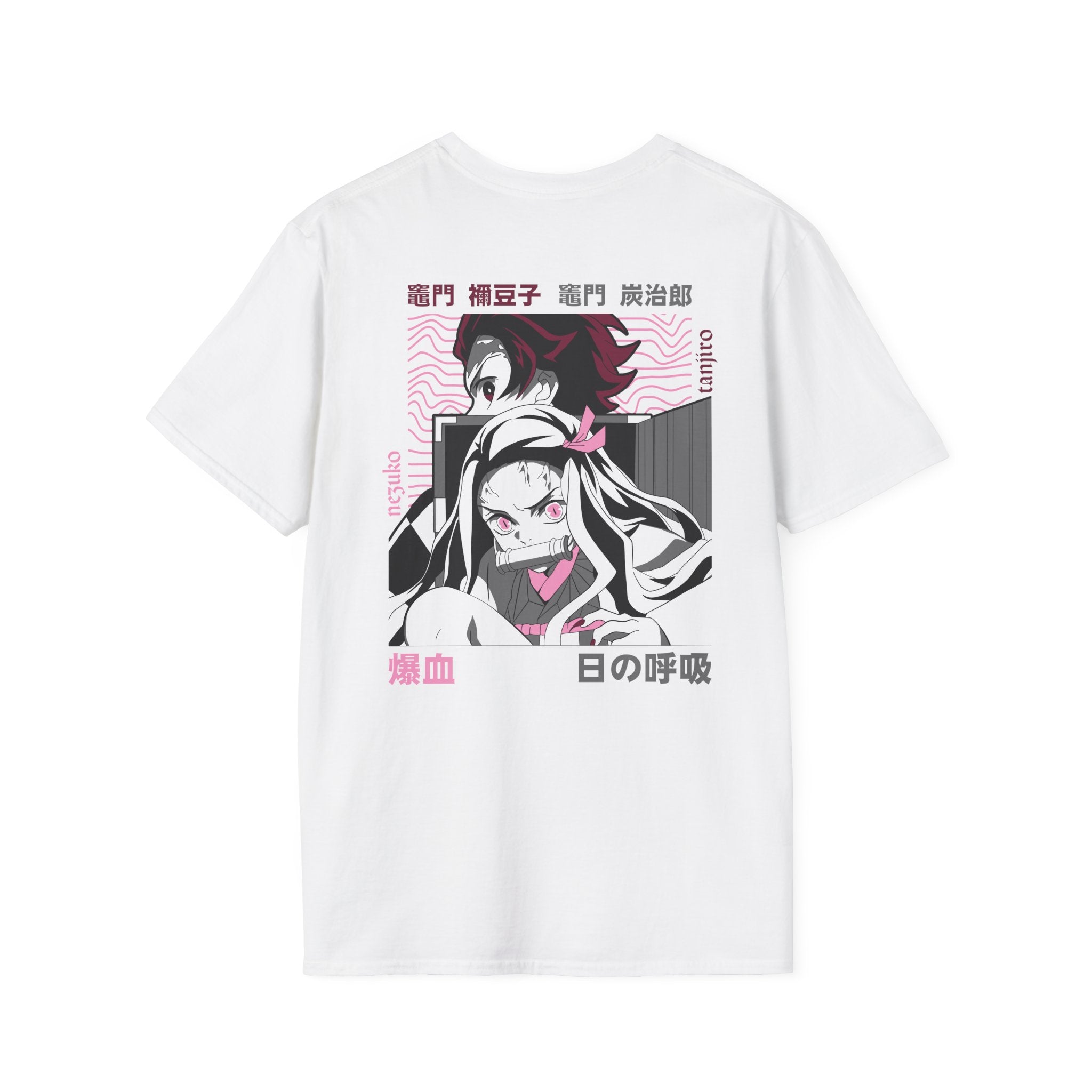 Tanjiro & Nezuko Pink Resolve White T-Shirt